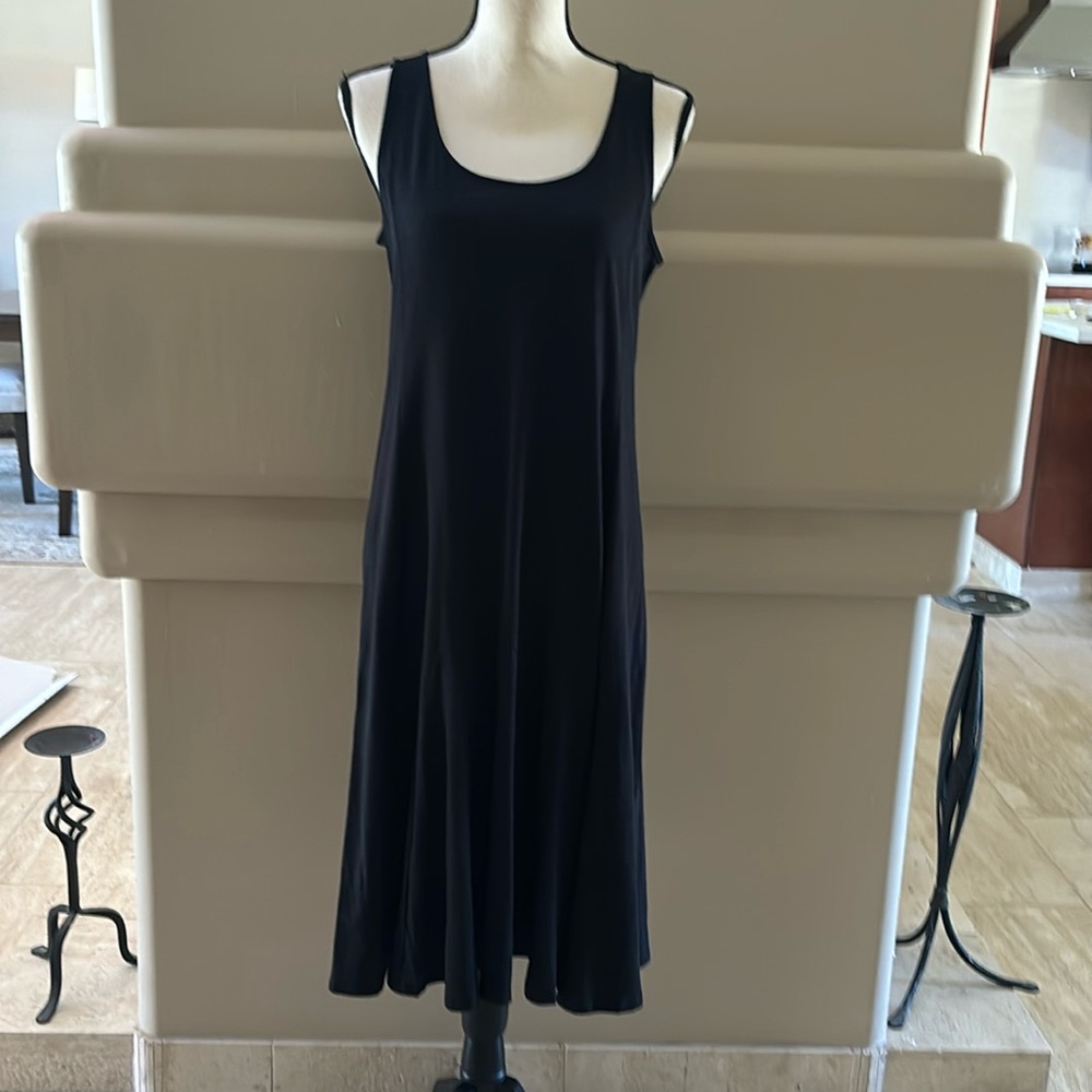 Garnet Hill Swing MIDI Dress. Black. Organic Cotton. Small. Worn once.